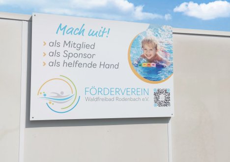 Werbetafel foerderverein waldfreibad rodenbach